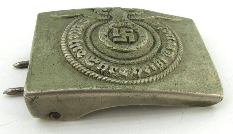 Early Waffen-SS belt buckle in nickel silver by Overhoff (O&C ges. gesch.)