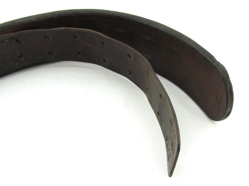 German Leather equipment belt with rare catch ( Police )