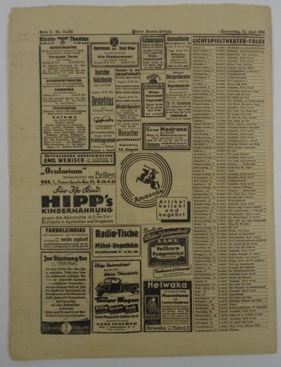 German Illustrierte Kronen Zeitung 11 June 1942