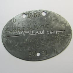 Zinc-based, WH (Heeres) 'Infanterie'- (ie. 'Maschinengewehre'-) related ID-disc...