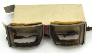 WWI Aviator Goggles in original cardboard box