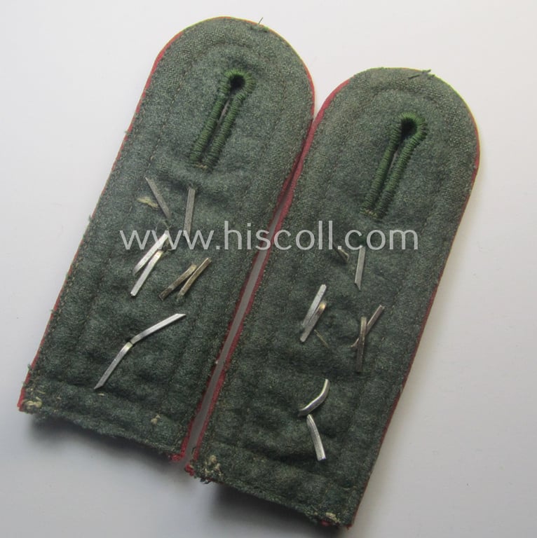 Pair of WH (Heeres) 'M40'-pattern, neatly 'cyphered' NCO-type shoulderstraps: 'Feldwebel des Pz-Jäger-Abtgs. 14'