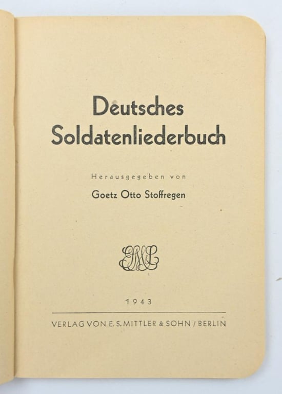 German Soldiers Song Book 1943