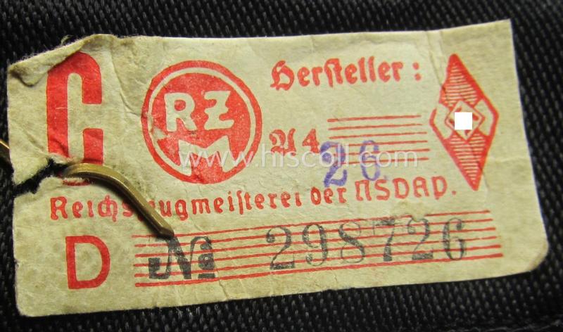 Single - and just moderately worn - bright-red-piped so-called: 'Allgemeine-HJ'-shoulderstrap as intended for a: 'HJ-Kameradschaftsführer' who served within the 'Bann 130' (130 = 'Bann Dortmund' situated in the 'Gebiet West Westfalen')