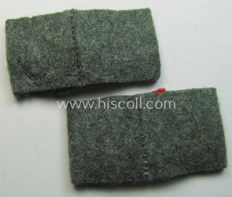 Attractive - fully matching and scarcely found! - pair of WH (Heeres) 'Artillerie'-related, so-called: regimental shoulderstrap-'slip-ons' (ie. 'Schulterstück-Überschuben') as was intended for usage by a: 'Soldat des schwere Artillerie-Abts. 6...