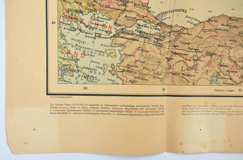 German Third Reich Era Mapcard 'Europian Russia'