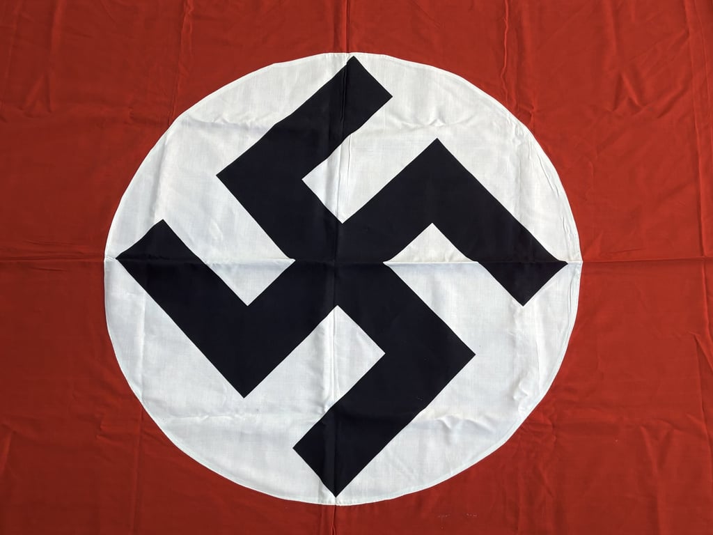 GERMAN WWII LARGE THIRD REICH NSDAP NAZI DOUBLE SIDED DRAPE ADDITIONAL PHOTOS