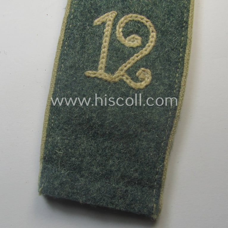Single, early-period- (ie. 'Reichswehr'-era) WH (Heeres) 'cyphered' EM-type shoulderstrap: 'Soldat des Infanterie-Rgts. 12'