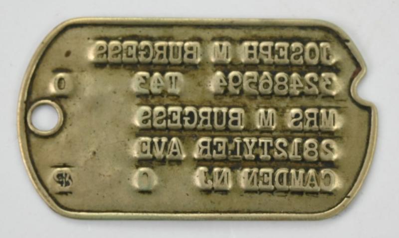 US WW2 Dog-tag ''Joseph M. Burgess'