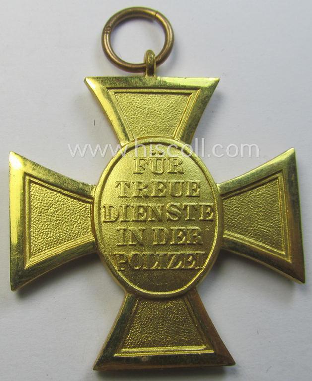 Golden-class, 'Pol.-Dienstauszeichnung 1. Stufe' that comes with its accompanying ribbon (ie. 'Bandabschnitt')