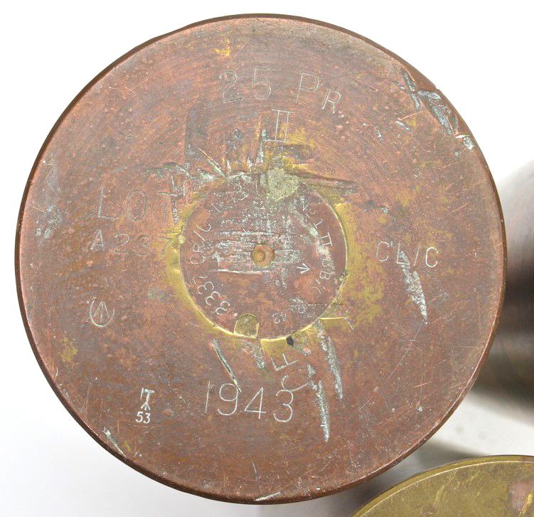 British WW2 25pds Artillery Shells