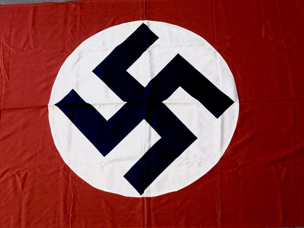 GERMAN WWII LARGE THIRD REICH NSDAP NAZI DOUBLE SIDED DRAPE