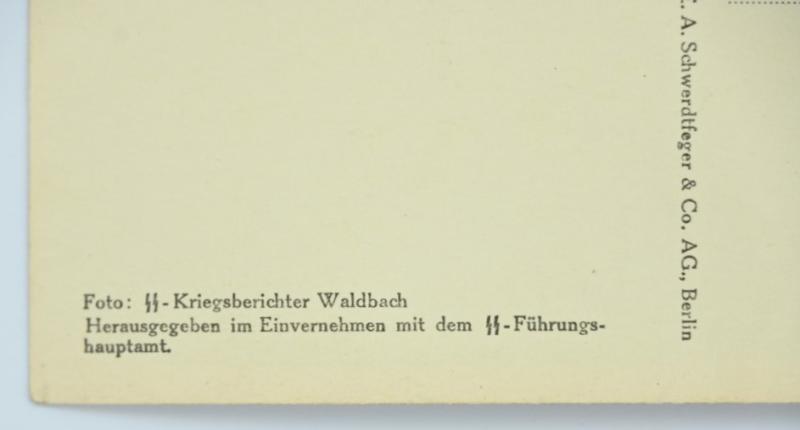German Waffen-SS Kriegsberichter Postcard 'Unsere Waffen-SS'