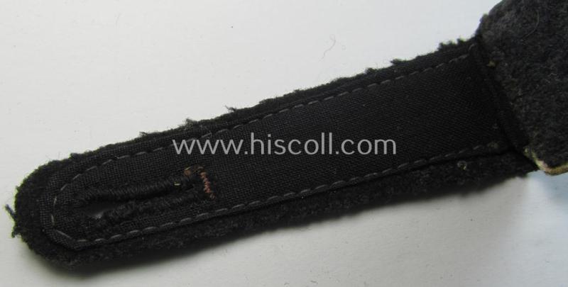 Attractive - albeit regrettably single! - WH (Luftwaffe ie. Hitlerjugend-) related- and unusally 'cyphered', so-called: 'Flakhelfer'-shoulderstrap as was intended a: 'Flakhelfer' (ie. later-war-period, youthful, anti-aircraft staff-member)