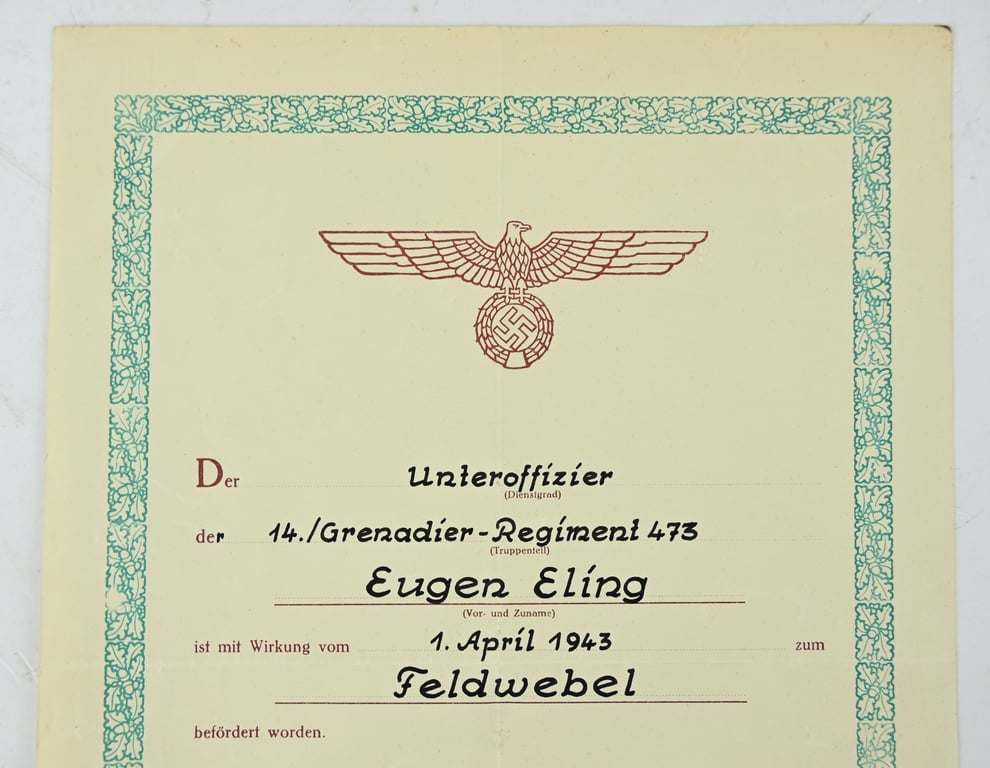 German WH Pormotion Certificate