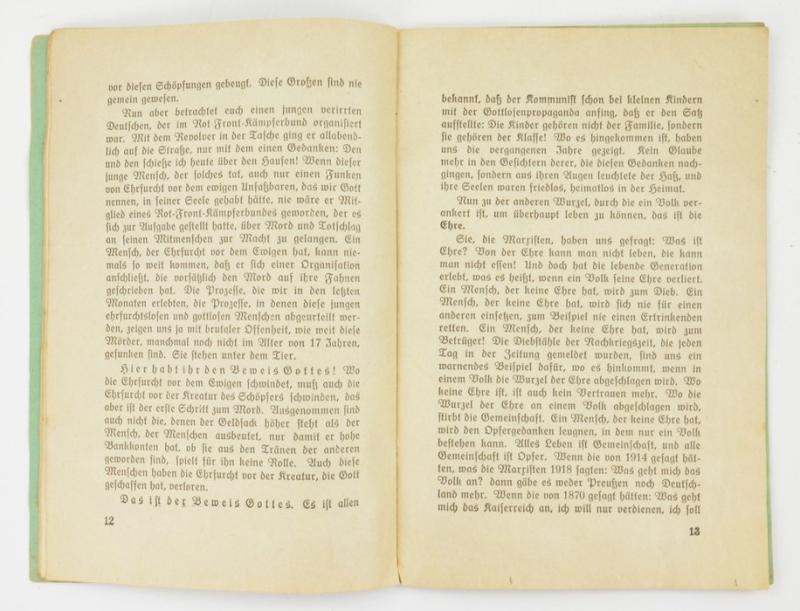 German Third Reich Propaganda Booklet 'Nationalsozialismus und Volk'