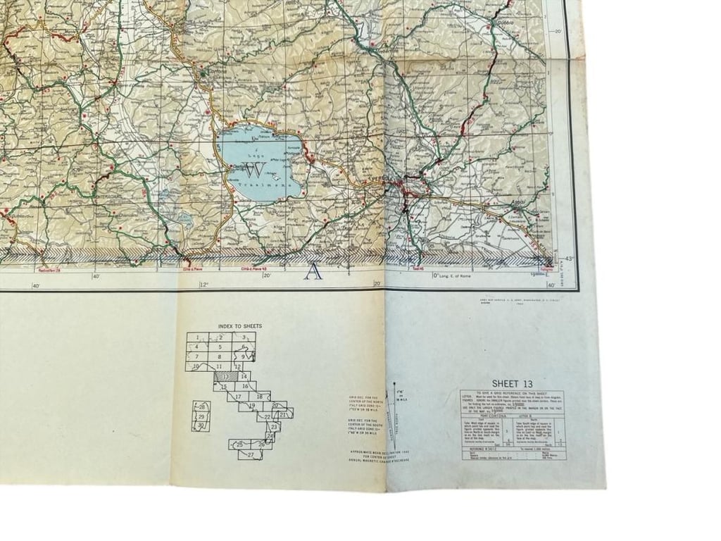 US WWII Road Map for the Italian Campaign ( Sheet nr 13 )