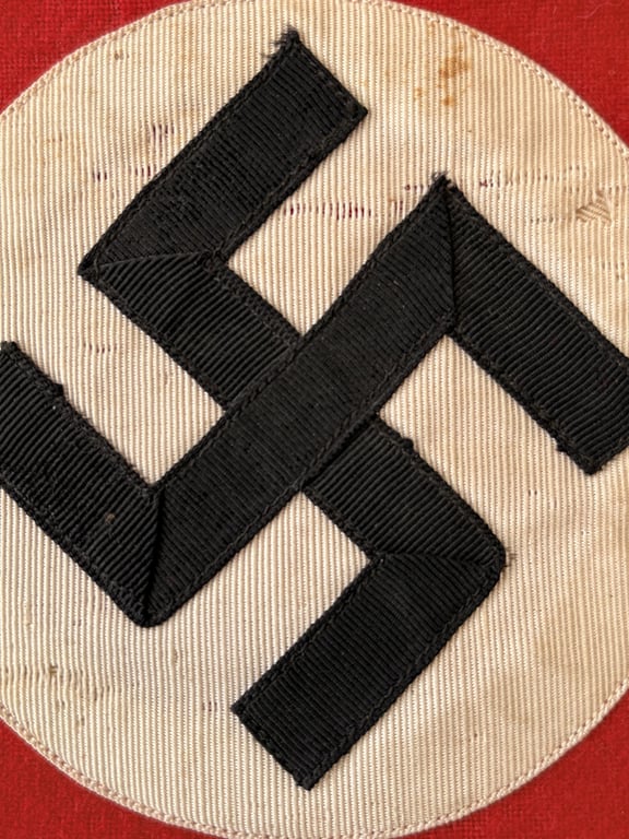 WWII GERMAN POLITICAL LEADERS’ THIRD REICH NAZI ARMBAND WITH RZM PAPER TAG.