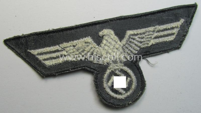 Neat - and simply never used nor tunic-attached! - (I deem) foreign-produced WH (Heeres) breasteagle (ie. 'Brustadler für Mannschaften u. Unteroffiziere') being of an later-war-period- and/or machine-embroidered-pattern