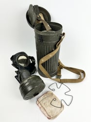 WW2 German Gas Mask & Canister With Cleaning...