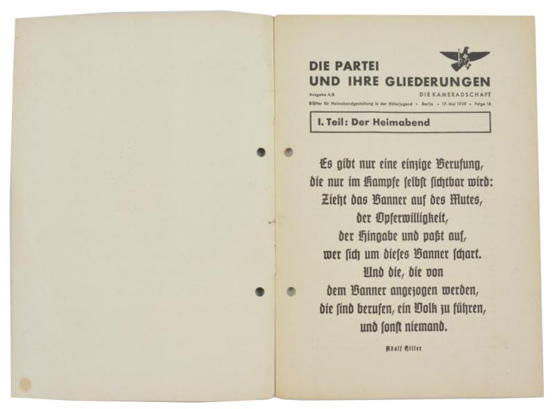 German NSDAP Booklet 1939