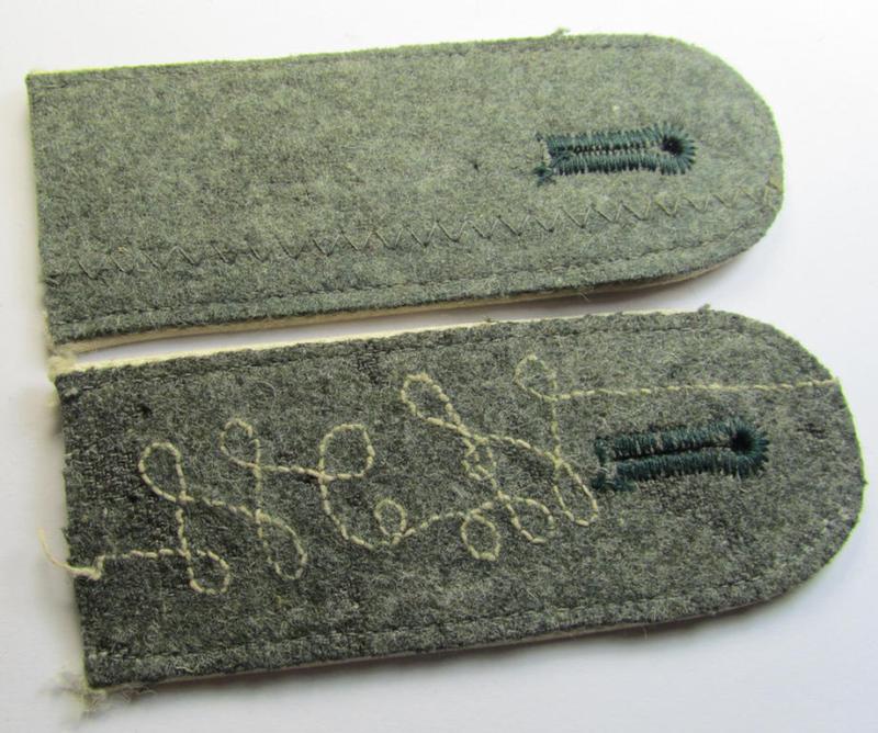 Superb - and fully matching! - pair of WH (Heeres), early- (ie. pre-) war-period 'M36 o. M40'-pattern- (ie. rounded-styled- and neatly 'cyphered') EM-type shoulderstraps as was intended for a: 'Soldat eines Wehrersatz-Dienstelle im Wehrkreis IX...