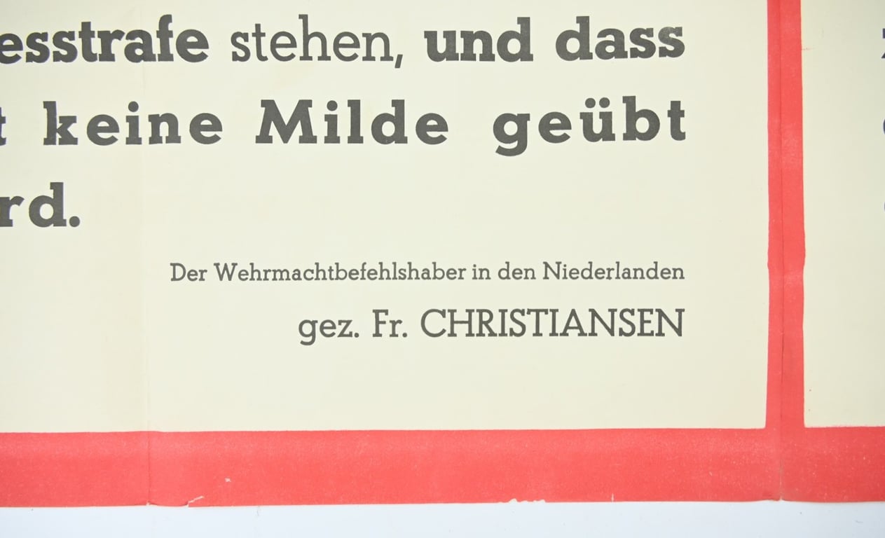 German/Dutch Warning Poster 'Christiansen'