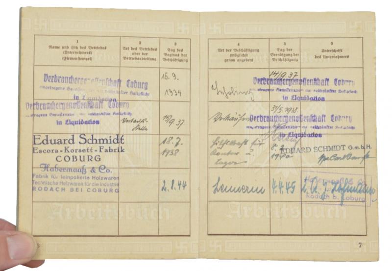 German Third Reich Workers Pass