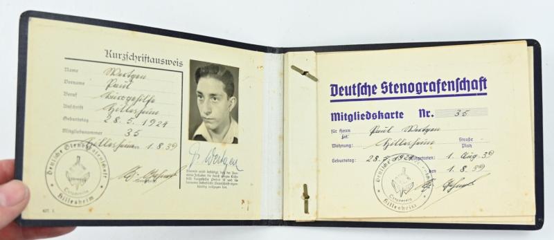 German Third Reich NS Stenografenschaft Membercard