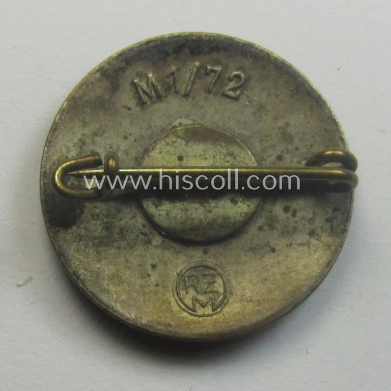 'N.S.D.A.P. - Parteiabzeichen' showing the makers'-designation: 'RzM' and/or: 'M1/72' (ie. 'Fritz Zimmermann - Stuttgart')
