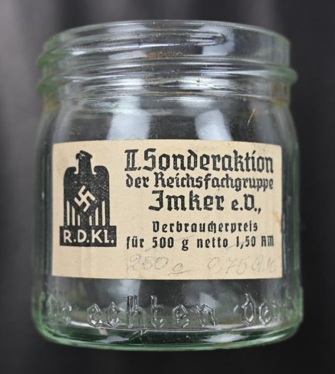 German RDKl. Glass Honey Pot
