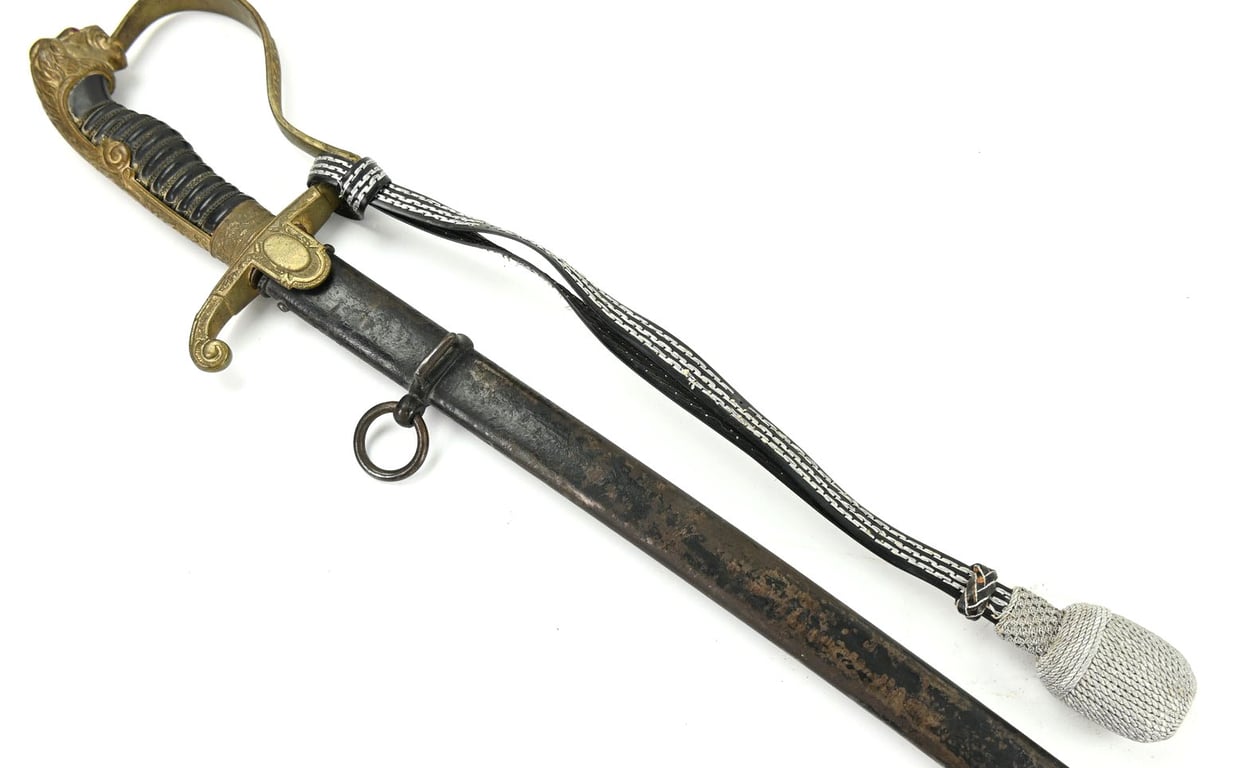 German WH Officer Lionhead Sword with Portopee