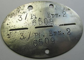 Aluminium-based, WH (Heeres) ie. 'Pioniere- o. Bau-Truppen'-related ID-disc:...