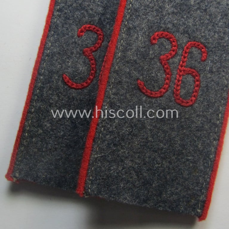 Pair of WH (Luftwaffe) 'cyphered', EM-type shoulderstraps: 'Soldat des Flak-Artillerie-Abtgs. 36'