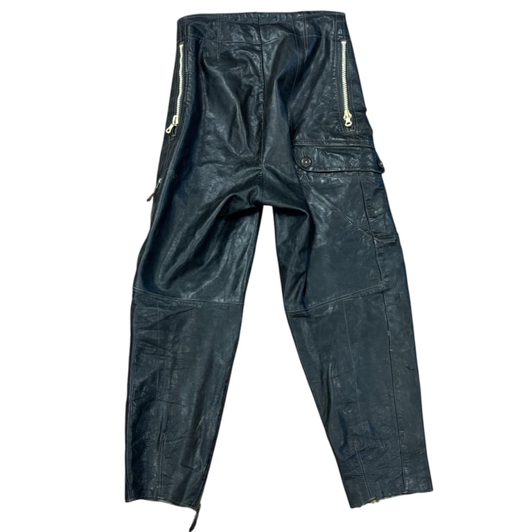 LW Reichsverteigung Grey Leather Channel Trousers