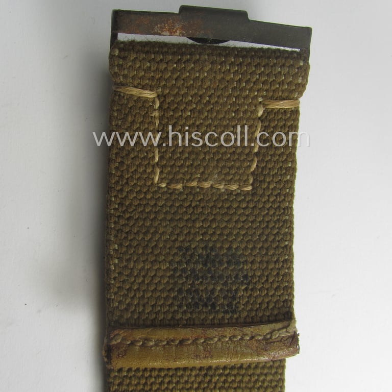 Superb, hardly used and/or early-war-period, WH (Heeres ie. LW etc.) 'tropical-issued'- and entirely 'web-based' belt (ie. 'Koppelriemen') being a maker-marked, '1942'-dated and/or 110 cms.-sized example