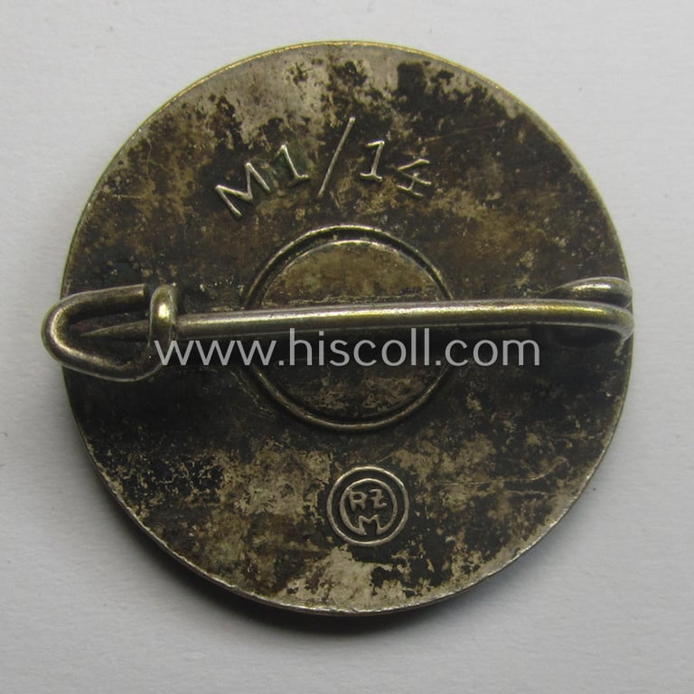 'N.S.D.A.P. - Parteiabzeichen' showing the makers'-designation: 'RzM' and/or: 'M1/14' (= 'Matthias Öchsler & Sohn')