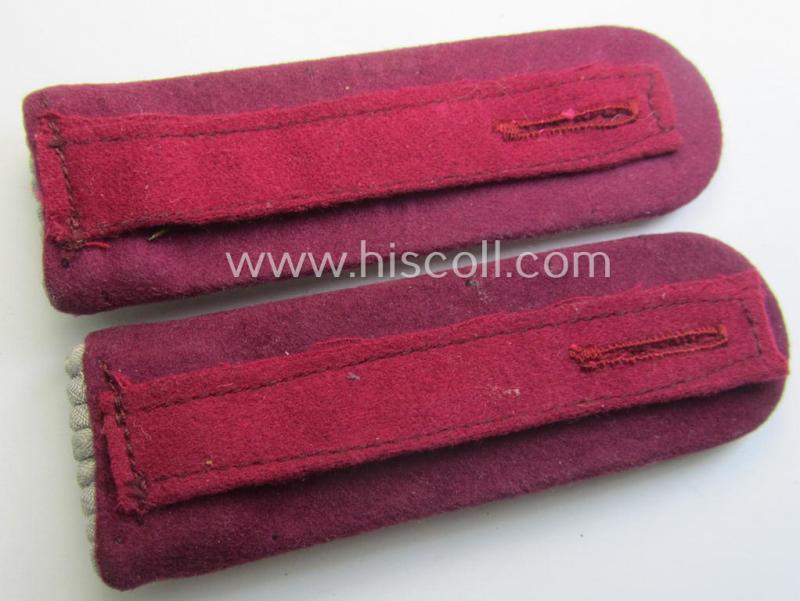 Pair of WH (Heeres) 'cyphered', officers'-type shoulderboards: 'Oberleutnant der Nebelwerfer-Trpn. u. Mitglied einer Nebelwerferschule'