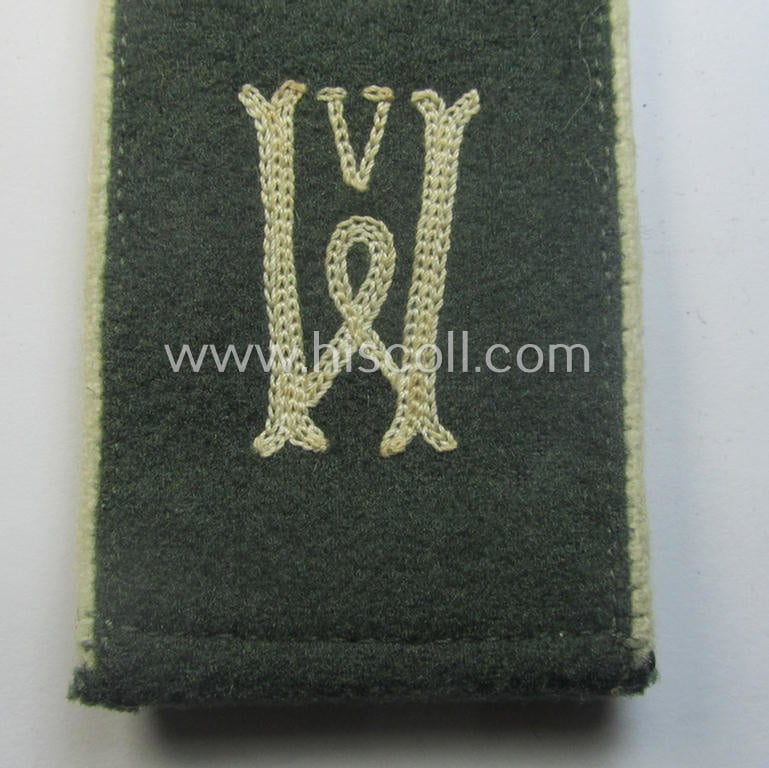 Superb - albeit single! - early- (ie. mid-) war-period- (ie. 'M40'-pattern) neatly 'cyphered' WH (Heeres) EM-type shoulderstrap as was intended for a: 'Soldat der Infanterie-Truppen u. Mitglied des Wehrkreis-Kds. 5'
