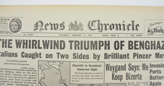 British News Chronicle newspaper 8 February 1941