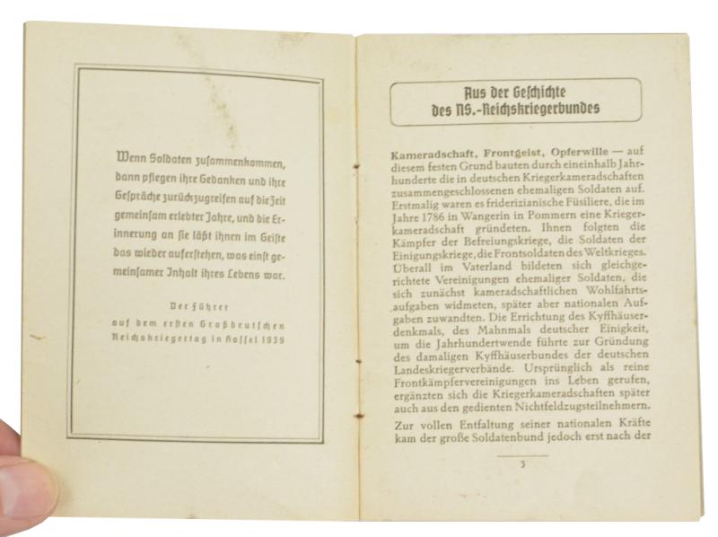 German NS-Reichskriegerbund Pocketbook