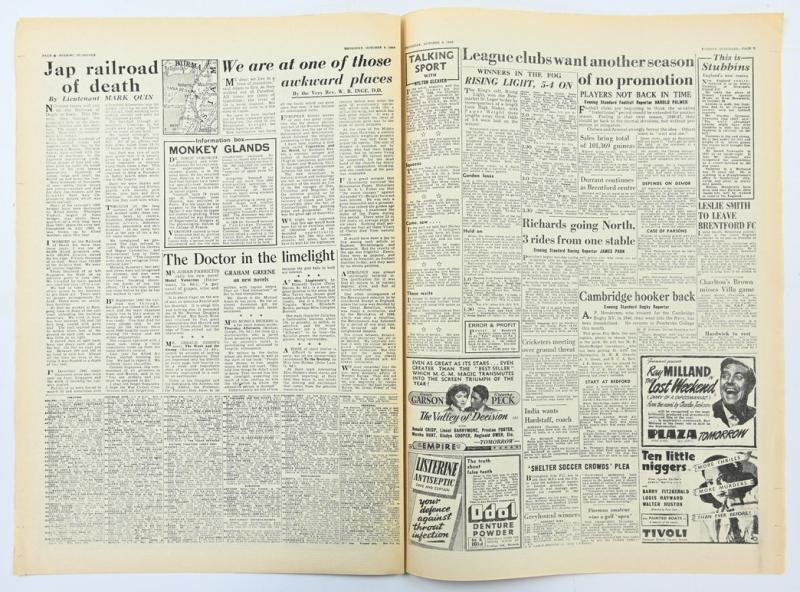 British WW2 Newspaper 'Evening Standard'