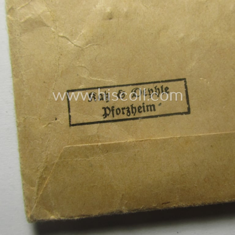 WH Czech-occupation- (ie. 'Anschluss'-) medal: '1. Oktober 1938' that comes stored in its period pouch by the maker: 'Katz & Deyhle - Pforzheim'
