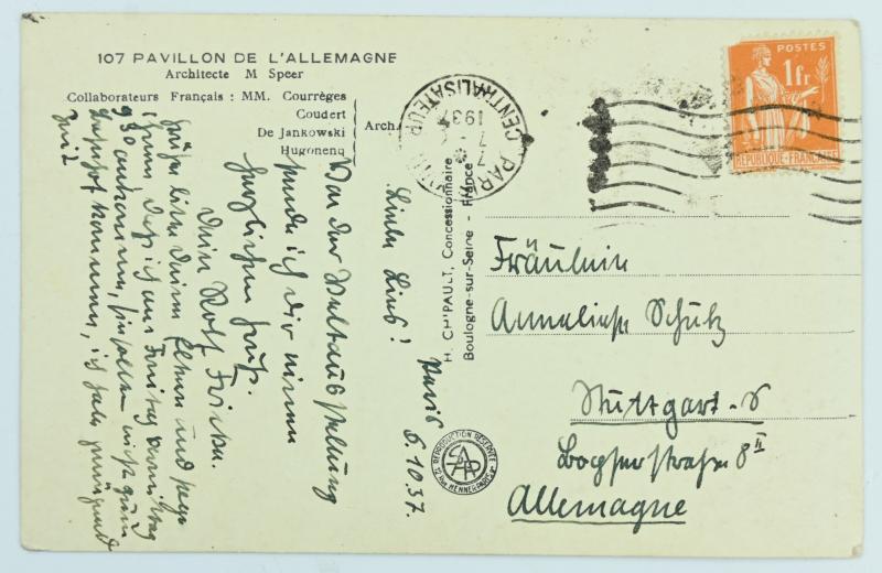German Third Reich Postcard 'France'