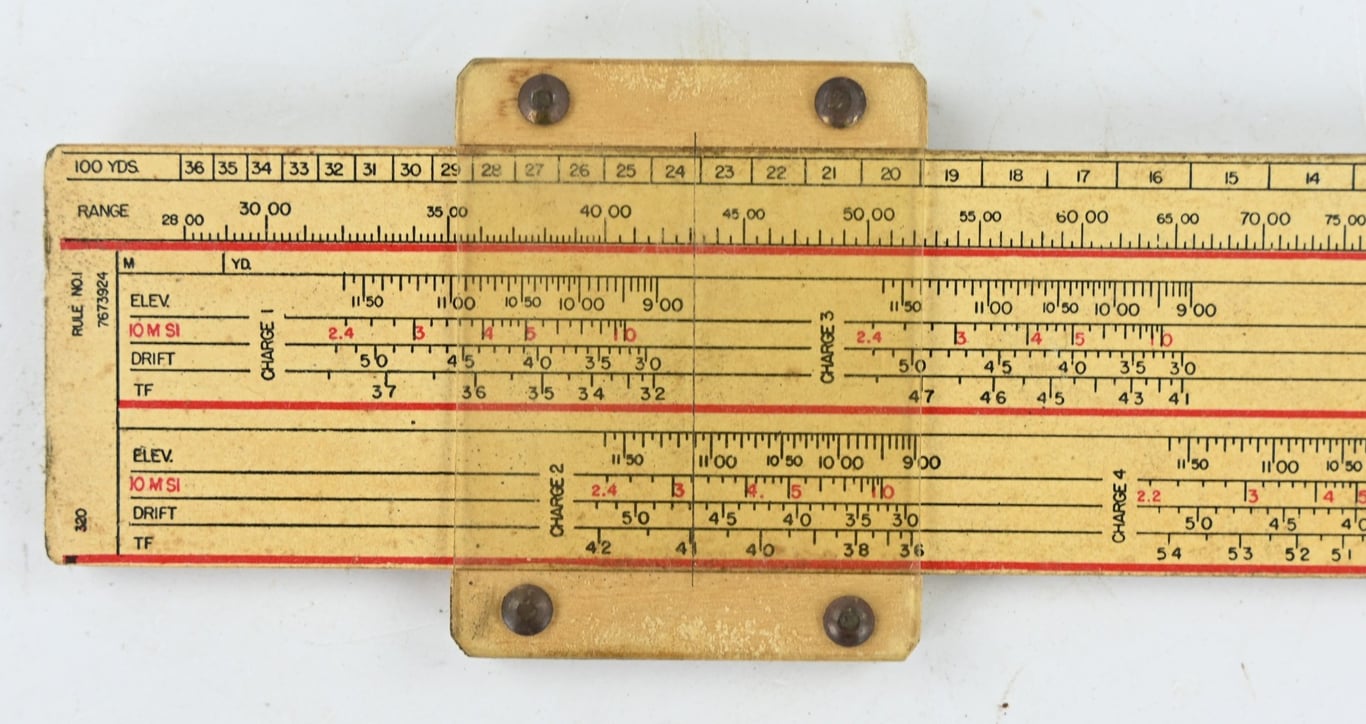 US WW2 155mm Howitzer M28 Firing Table