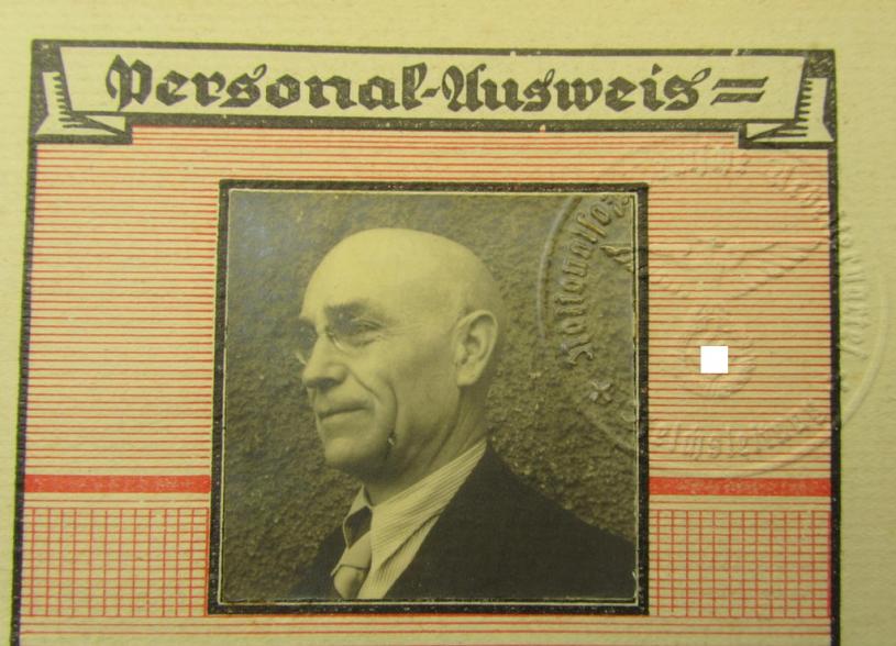 Pre-war-period- (ie. 1939-dated) so-called: N.S.D.A.P.-related membership-booklet (ie. 'Partei Personal-Ausweis') as was issued (in 1939) to the: 'N.S.D.A.P.-Mitglied' named: Walther Idel, born in 1881