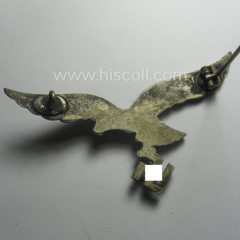 WH (Luftwaffe) 'Cupal'-based: 'Brustadler für Sommerrock' (being a typical non-maker-marked specimen that comes in a clearly used- ie. worn condition)