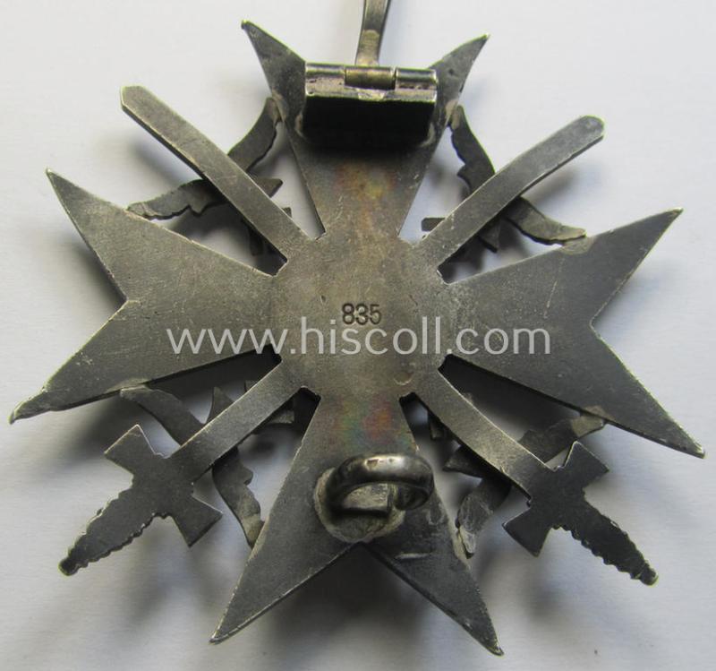 Stunning - just moderately worn but nevertheless rarely encountered! - 'Spanienkreuz mit Schwerten in Silber' being a clearly maker- (ie. '835'-) marked example that was produced by the maker (ie. 'Hersteller') 'Wilhelm Deumer'