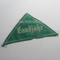 HJ (ie. 'Hitlerjugend') honorary-district-triangle (ie. 'Gebietsdreieck') entitled: 'Landjahr'...