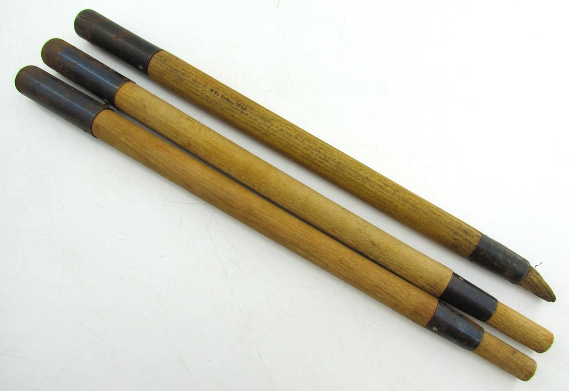 Matching set of 3 wooden tent pegs